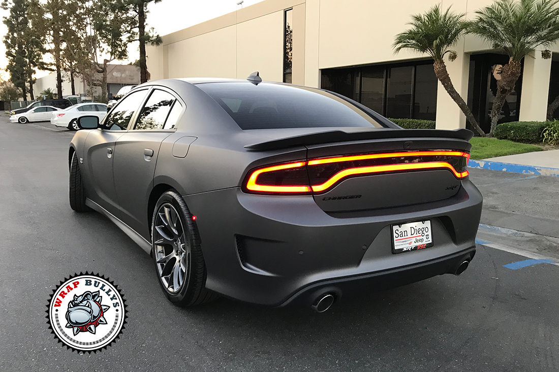 Dodge Charger Wrapped in 3M Matte Dark Grey | Wrap Bullys