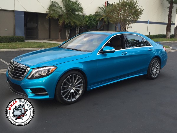 Sublime Atlantis: Mercedes-Benz S550 Drenched in 3M Gloss Atlantis Blue Car Wrap