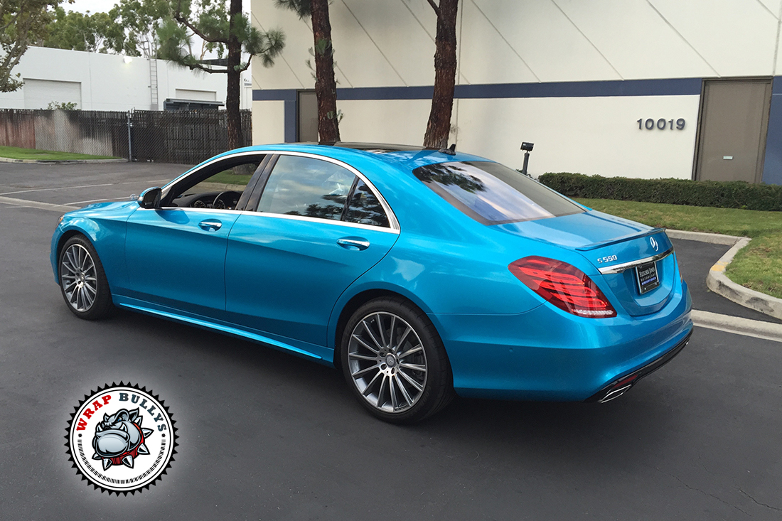 Sublime Atlantis: Mercedes-Benz S550 Drenched in 3M Gloss Atlantis Blue Car Wrap