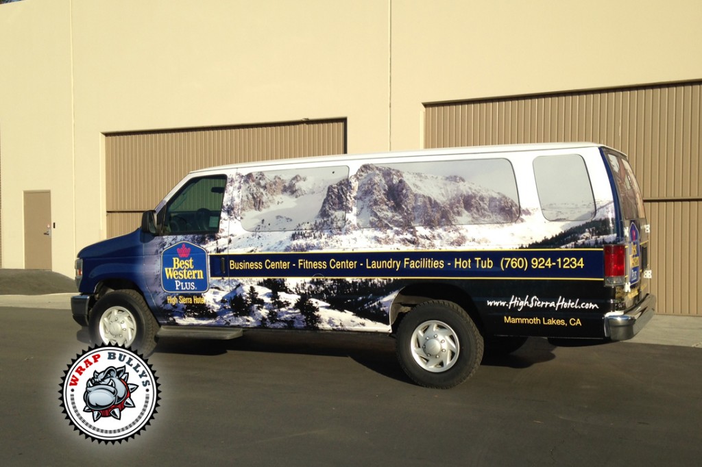 Best Western Plus shuttle van wrap in Gardena