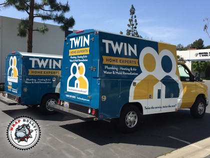 Twin Home Experts Plumbers Ford Utility Box Truck Wrap