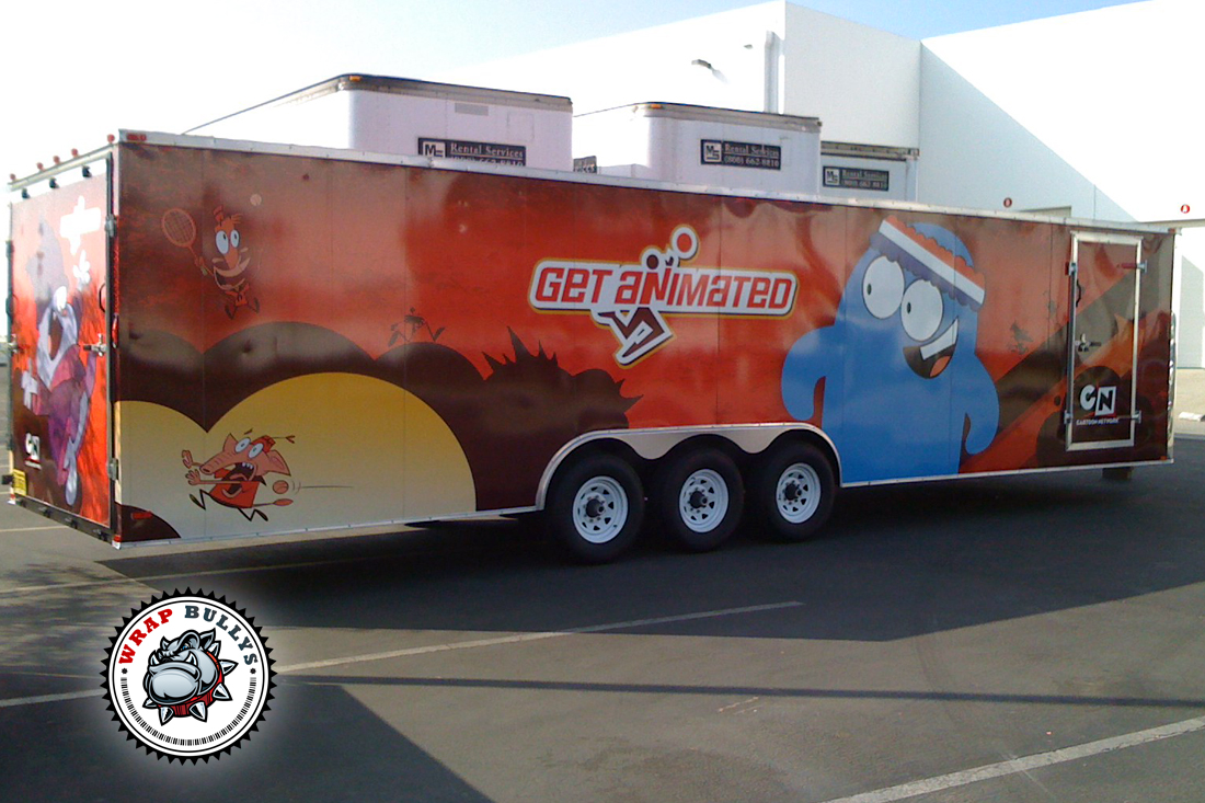 Cartoon Network toy hauler trailer wrap in Gardena
