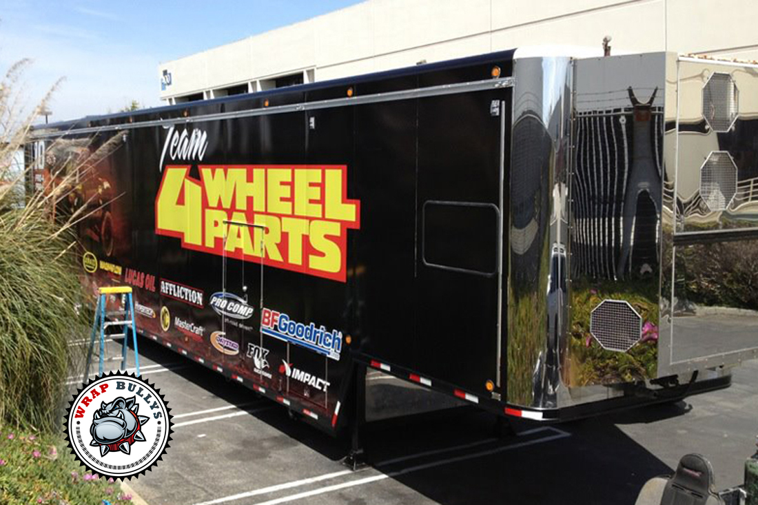 Professional vinyl installation service for trailer wraps, graphic trailer wrap, semi truck wrap. Call us today.