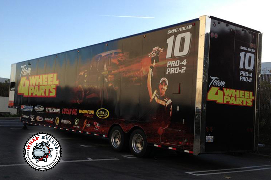 Professional vinyl installation service for trailer wraps, graphic trailer wrap, semi truck wrap. Call us today.
