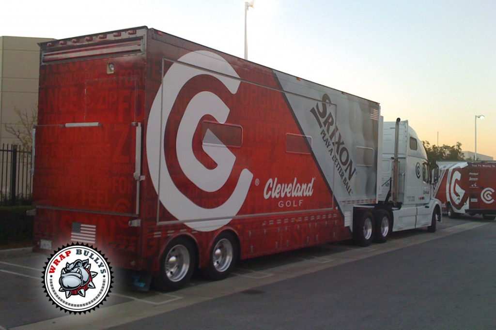 Cleveland Golf trailer wrap installed in Gardena