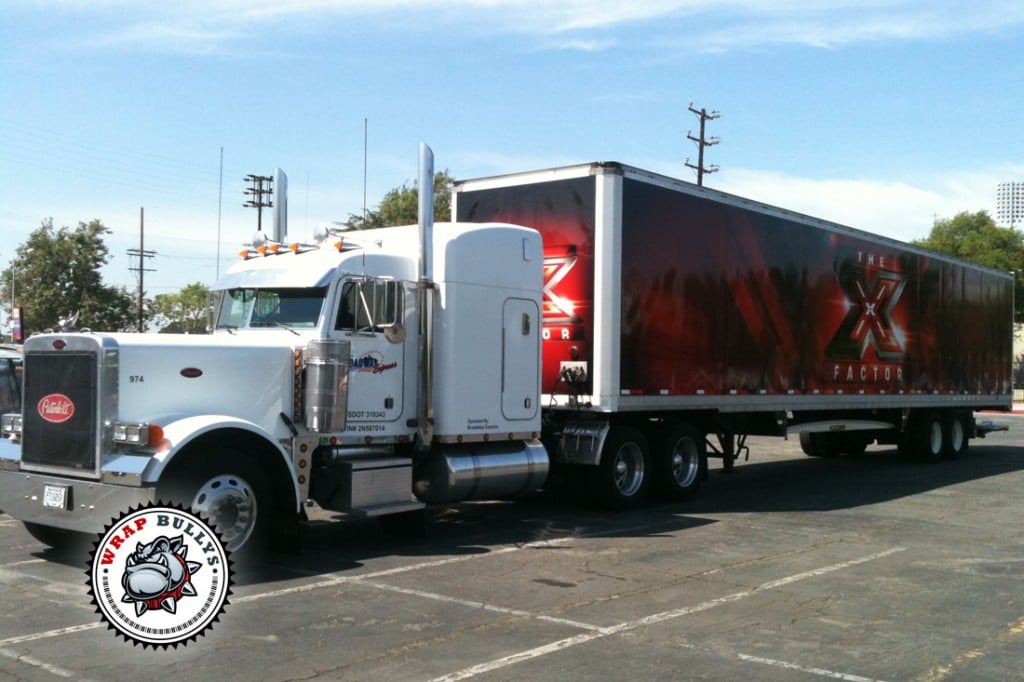 The X Factor semi tractor wrap in Gardena