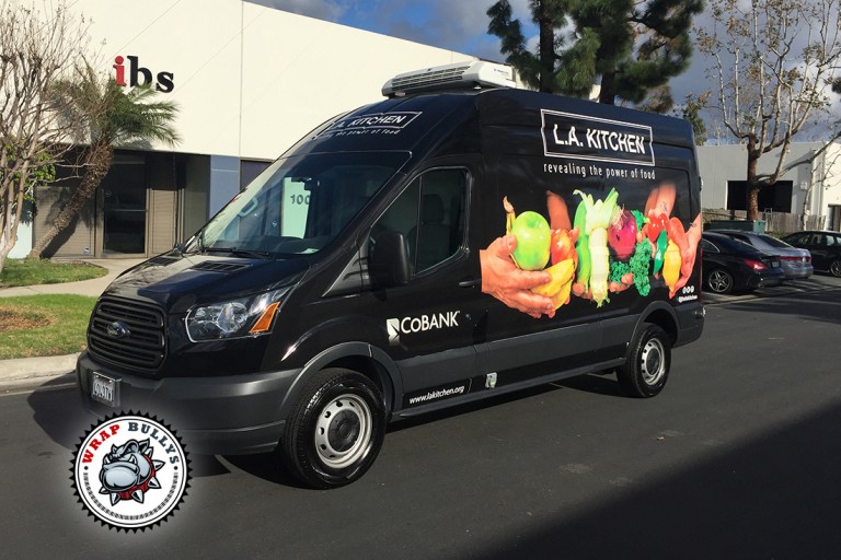 LA Kitchen Ford Transit van wrap in Gardena