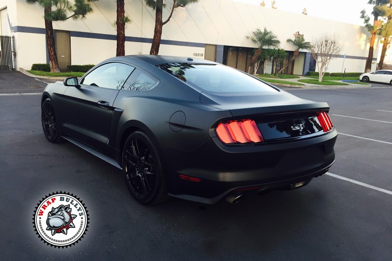 Mustang GT 5.0 Wrapped in 3M Deep Matte Black Wrap Bullys