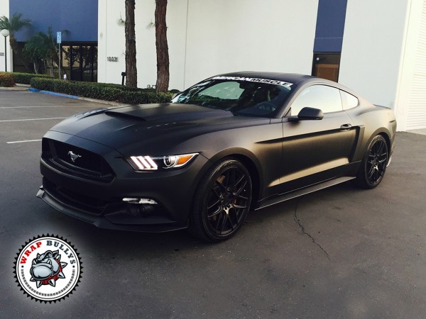 Discover Timeless Elegance: 3M Deep Matte Black Ford Mustang GT Car Wrap