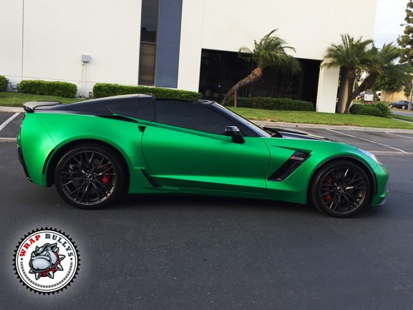 3M Satin Green Corvette Z06 Car Wrap