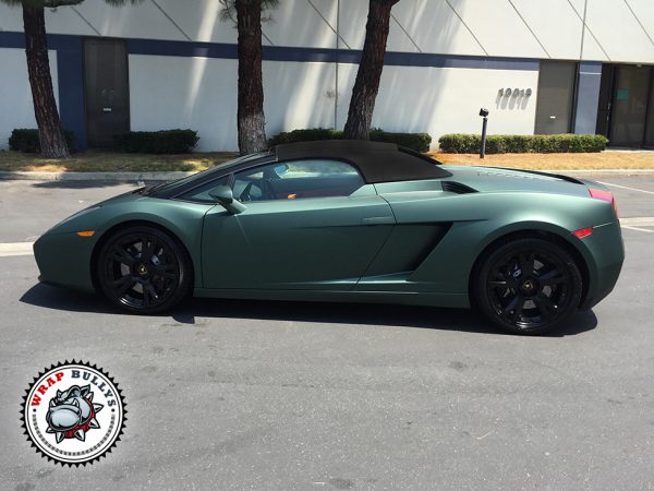 Pinnacle of Exotic Elegance: Lamborghini Gallardo Transformed with 3M Matte Pine Green Car Wrap