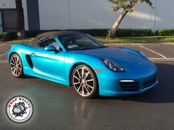 3M Satin Ocean Shimmer Blue Porsche Cayman Car Wrap