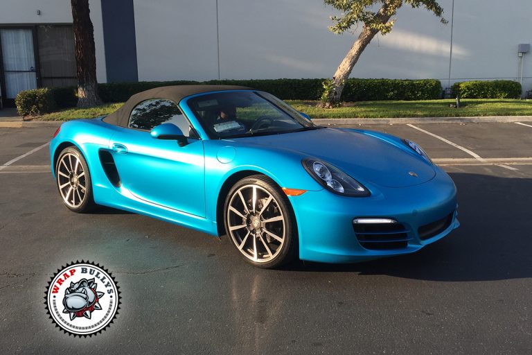 Porsche Cayman 3M Satin Ocean Shimmer Blue Wrap Gardena