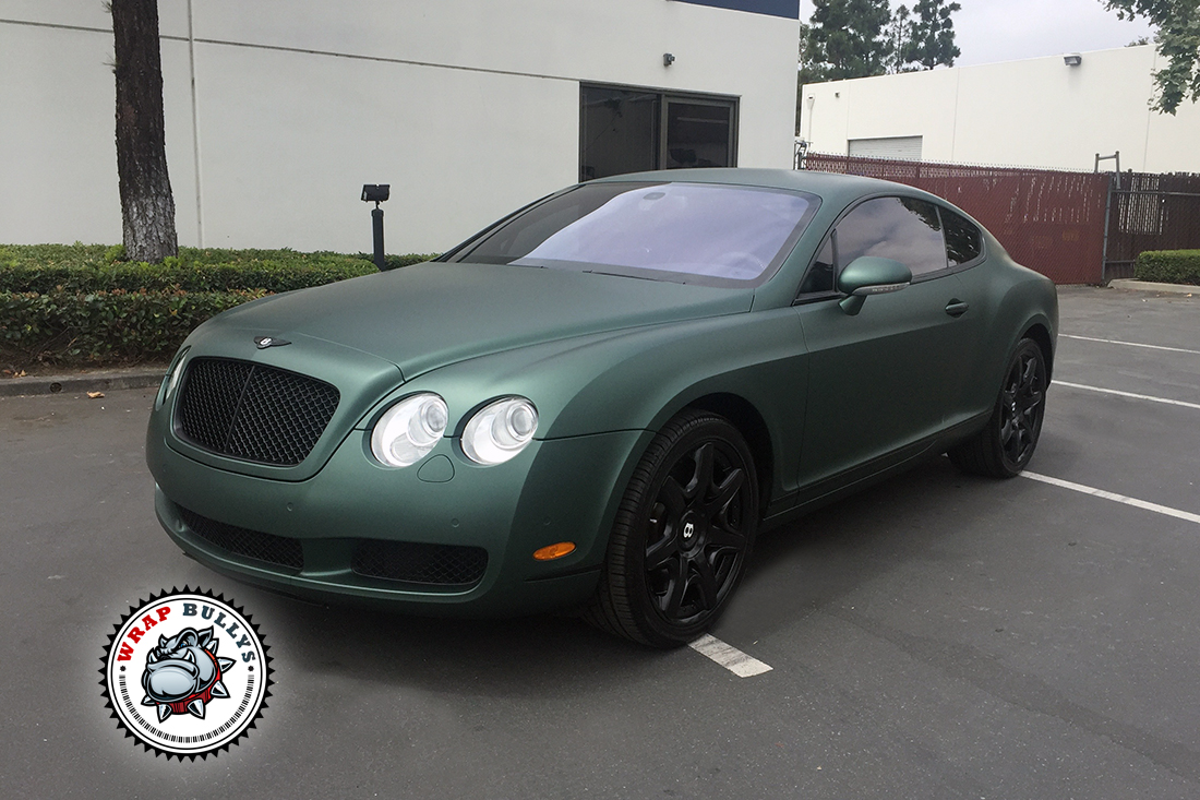 Matte Green Bentley Car Wrap  Wrap Bullys