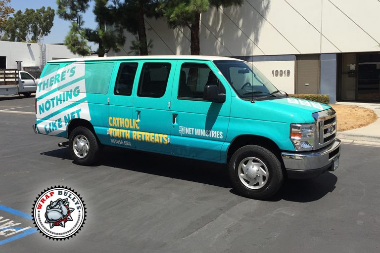 NetUSA Ford cargo van wrap installed in Gardena