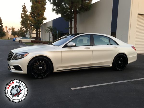 3M Satin Pearl White Mercedes Benz S550 Car Wrap