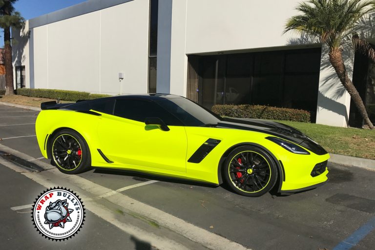Corvette Z06 3M Satin Neon Yellow Wrap Gardena