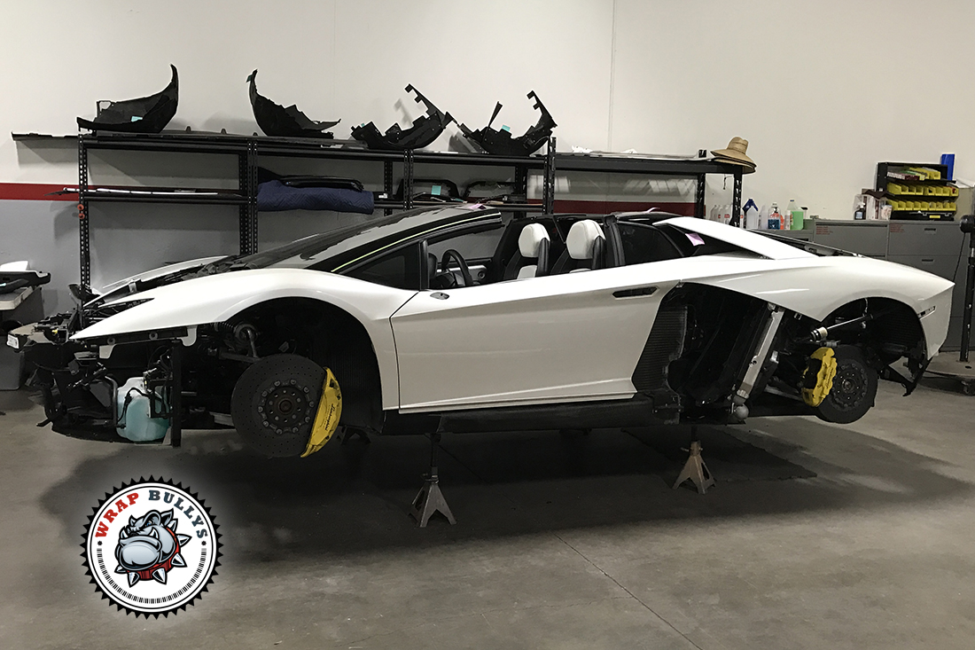 Chromatic Majesty: Lamborghini Aventador Transformed with Avery Satin Chrome Car Wrap