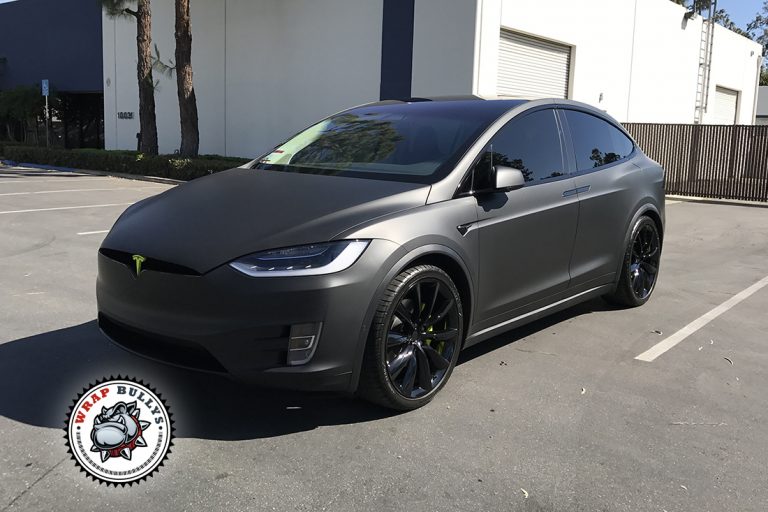 Tesla Model X 3M Matte Deep Black Wrap Gardena