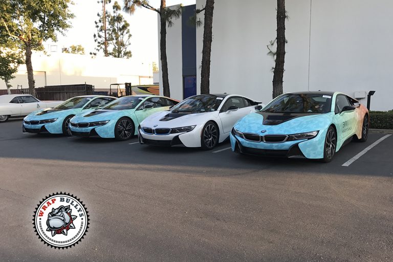 BMW i8 wrapped for Road to Coachella campaign in Gardena