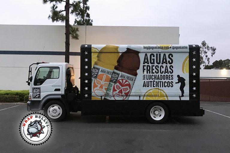 Aguas Frescas box truck wrap in Gardena