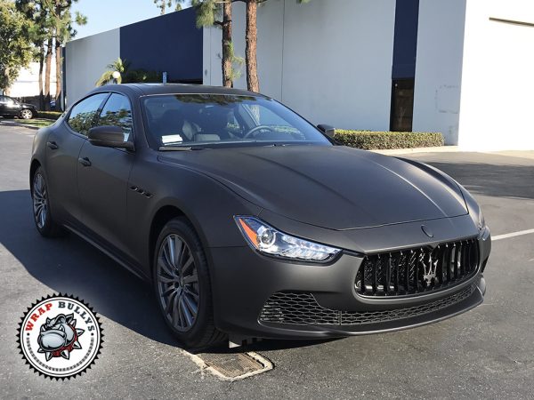 Understated Elegance: Maserati Ghibli Elevated with 3M Deep Matte Black Vehicle Wrap