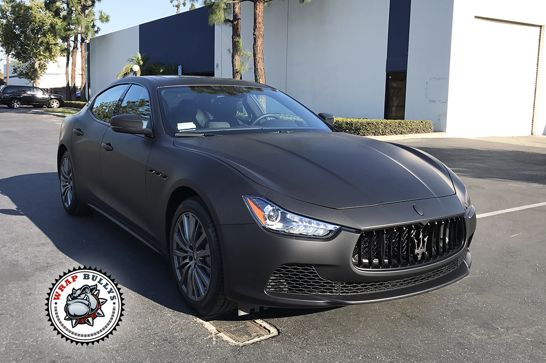 Understated Elegance: Maserati Ghibli Elevated with 3M Deep Matte Black Vehicle Wrap