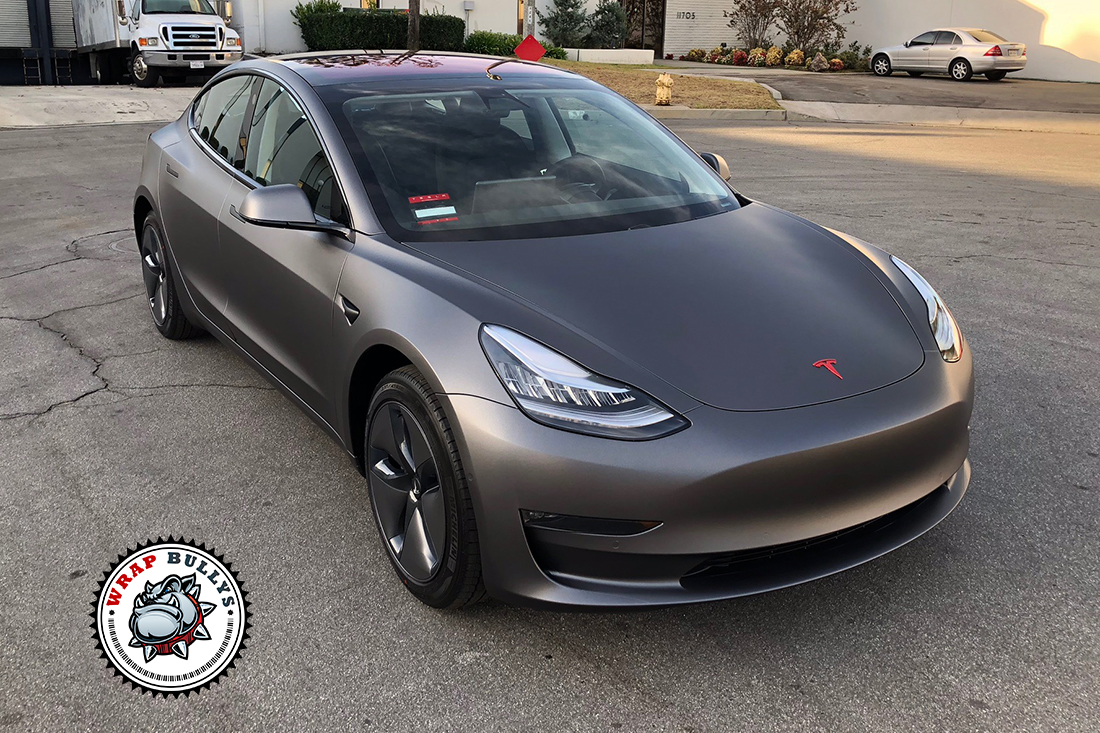 Revamp Your Tesla Model 3 with 3M Matte Dark Gray Car Wrap