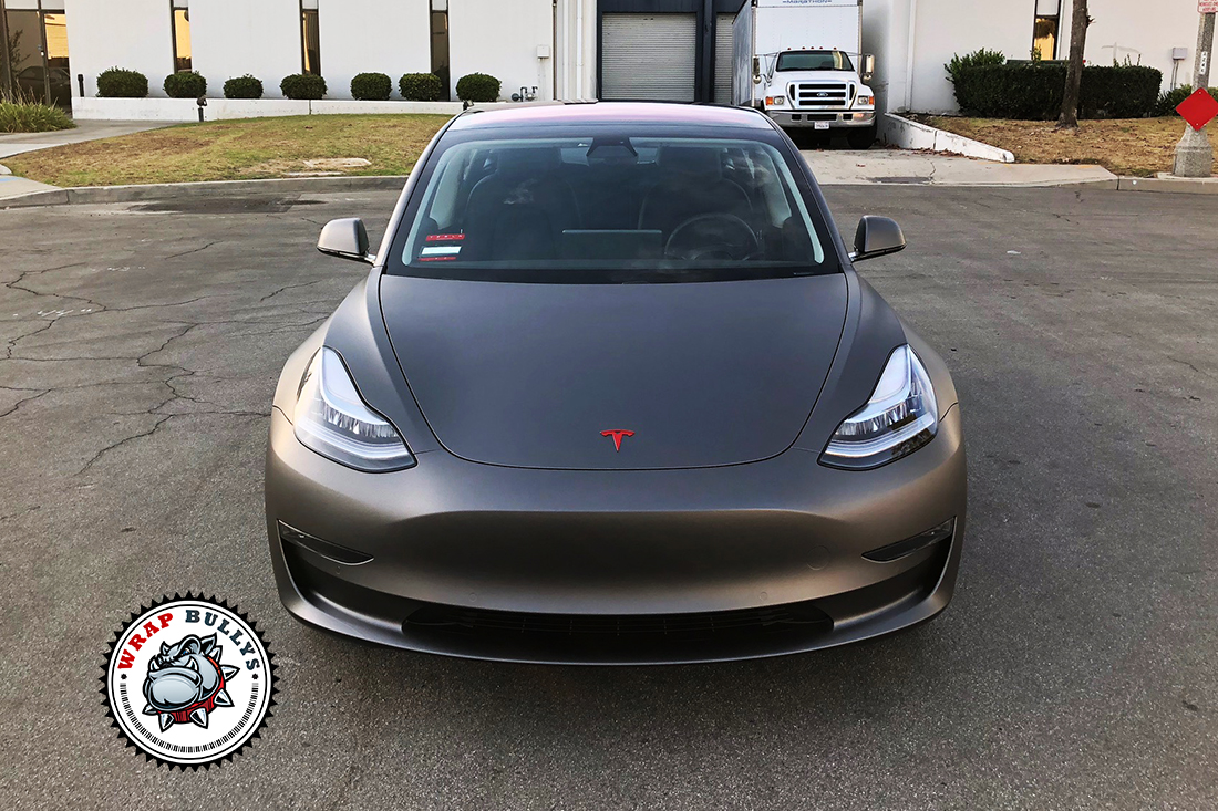 3M Matte Dark Grey Tesla Model 3 Car Wrap – Wrap Bullys