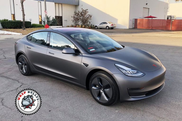 Tesla Model 3 3M Matte Dark Gray Wrap Gardena