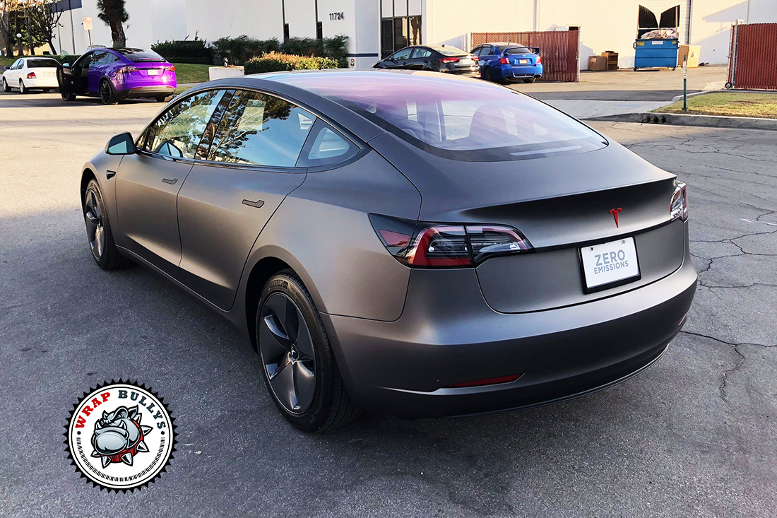 Elevate Your Drive: Tesla Model 3 Transformed with 3M Matte Dark Grey Wrap  – Wrap Bullys