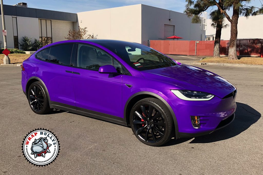 Tesla Model X Color Shifting Wrap Plum Explosion