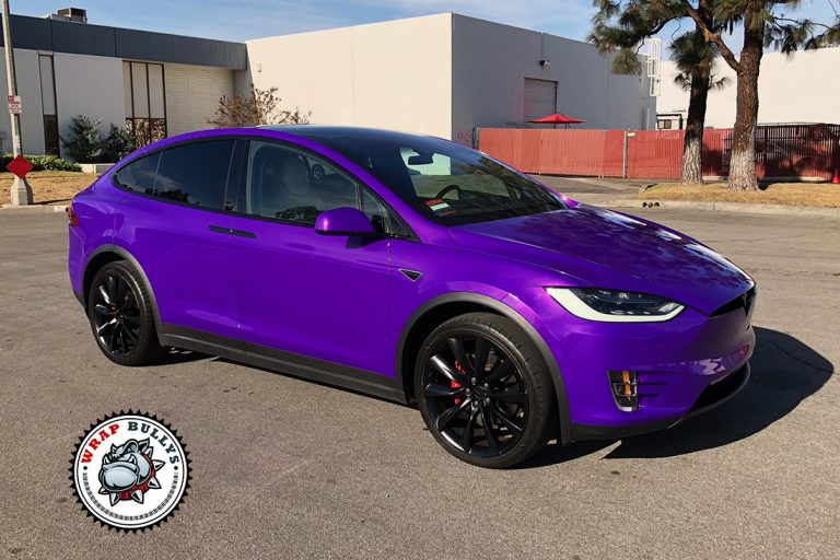 Tesla Model X Color Shifting Wrap Plum Explosion