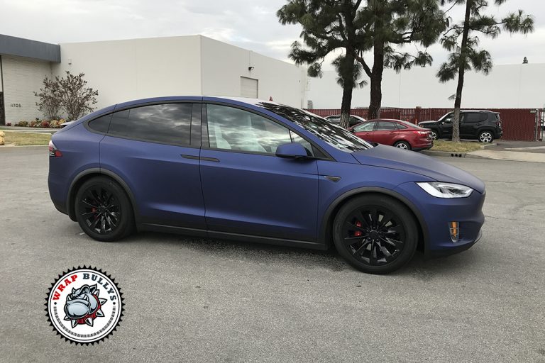Tesla Model X Avery Matte Metallic Night Blue Wrap Gardena