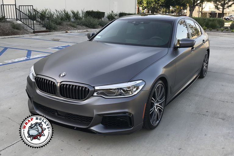 BMW 550i 3M Satin Dark Gray Wrap Gardena
