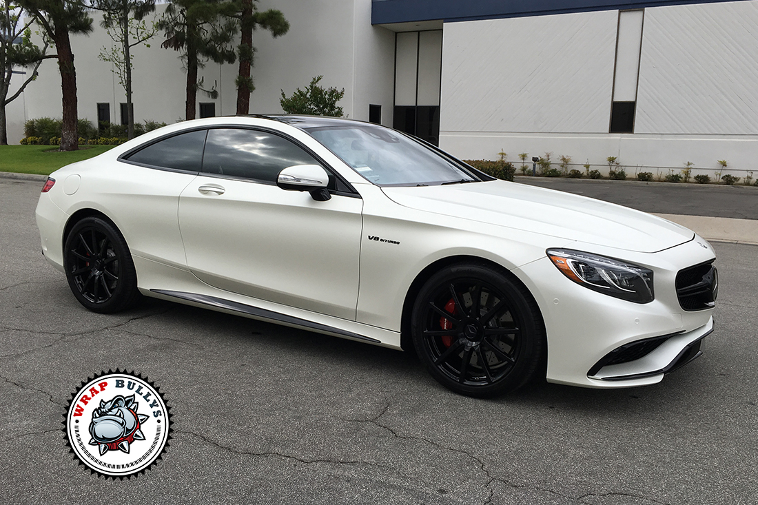 Opulent Opalescence: Mercedes-Benz S63 AMG Transformed with 3M Satin Pearl White Car Wrap