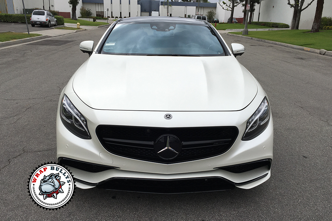 Opulent Opalescence: Mercedes-Benz S63 AMG Transformed with 3M Satin Pearl White Car Wrap
