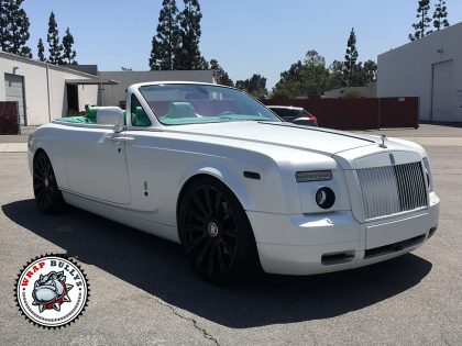 Avery Satin Pearl White Rolls Royce Phantom Drophead Car Wrap
