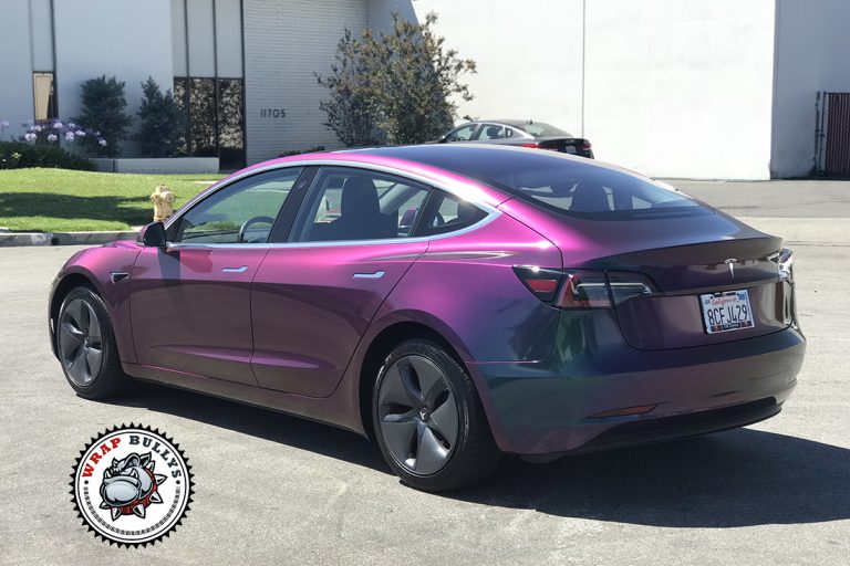 Tesla Model 3 wrapped in Avery Gloss Lightning Ridge in Gardena