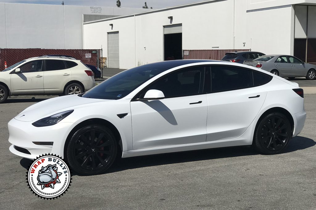 3M Satin Frozen Vanilla Tesla 3 Wrap | Wrap Bullys