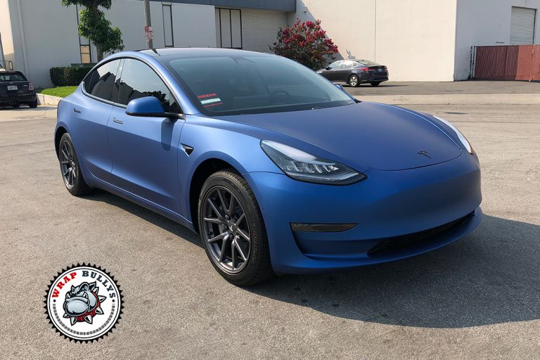 Tesla Model 3 3M Matte Slate Blue Wrap Gardena