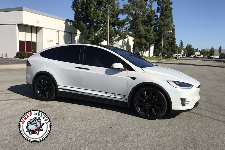 Tesla Model X 3M Satin Flip Ghost Pearl Wrap Gardena