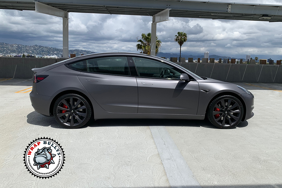 Revamp Your Tesla Model 3 with 3M Matte Dark Gray Car Wrap – Wrap Bullys