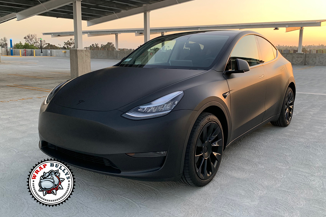 SATIN BLACK Tesla Model Y Wrap: Beautiful Transformation from