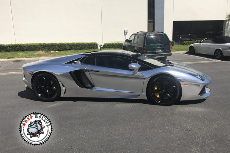 Lamborghini Aventador Avery Satin Chrome Wrap Gardena