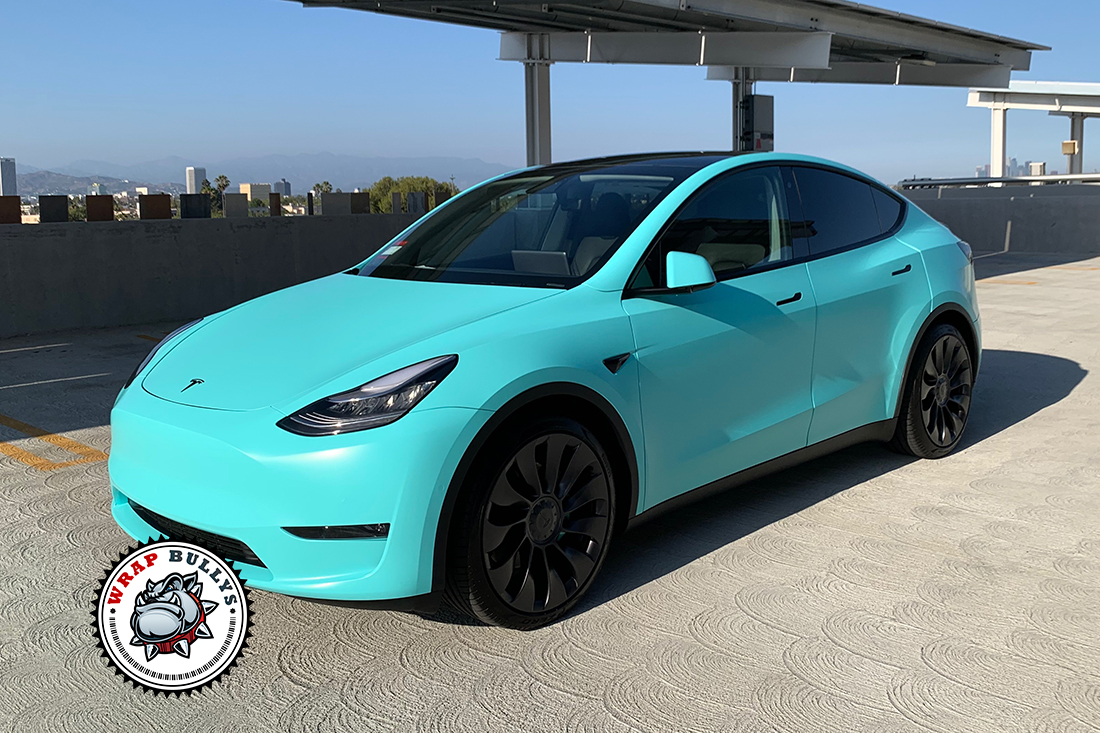 Coastal Elegance: Tesla Model Y Transformed with 3M Satin Key West Car Wrap