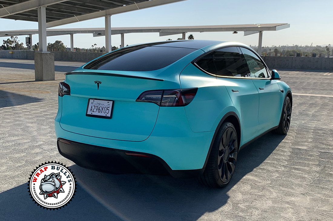 Coastal Elegance: Tesla Model Y Transformed with 3M Satin Key West Car Wrap