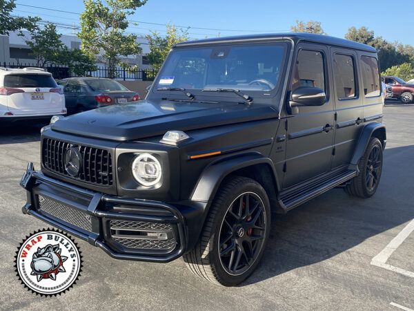 Unleash Luxury and Power: Mercedes-Benz G63 AMG Vehicle Wrap in 3M Satin Black