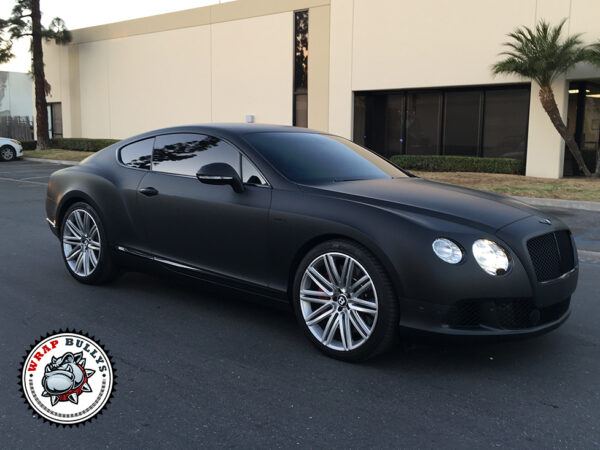 Luxurious Intensity: Bentley Continental GT Enhanced with 3M Deep Matte Black Car Wrap