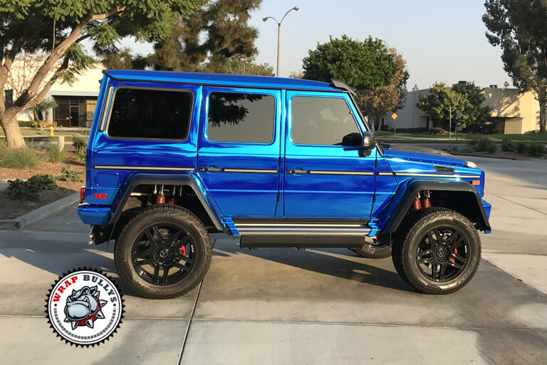 Mercedes-Benz G63 AMG Avery Chrome Blue Wrap Gardena